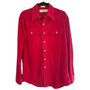 VTG St. John's Bay 100Cotton Red Chamois Cloth Hunting Flannel ButtonDown-L-Tall